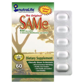 Thực phẩm chức năng NutraLife SAMe (Disulfate Tosylate) 400 mg 60 Enteric Coated Caplets 686149181314