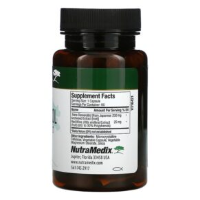 Thực phẩm bổ sung NutraMedix Resveratrol with Red Wine Extract 60 Vegetable Capsules 728650071507