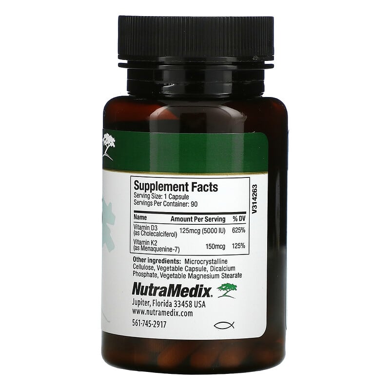 NutraMedix Vitamins D3 & K2 90 Capsules 2 Thực phẩm bổ sung NutraMedix Vitamins D3 & K2 90 Capsules 728650093486