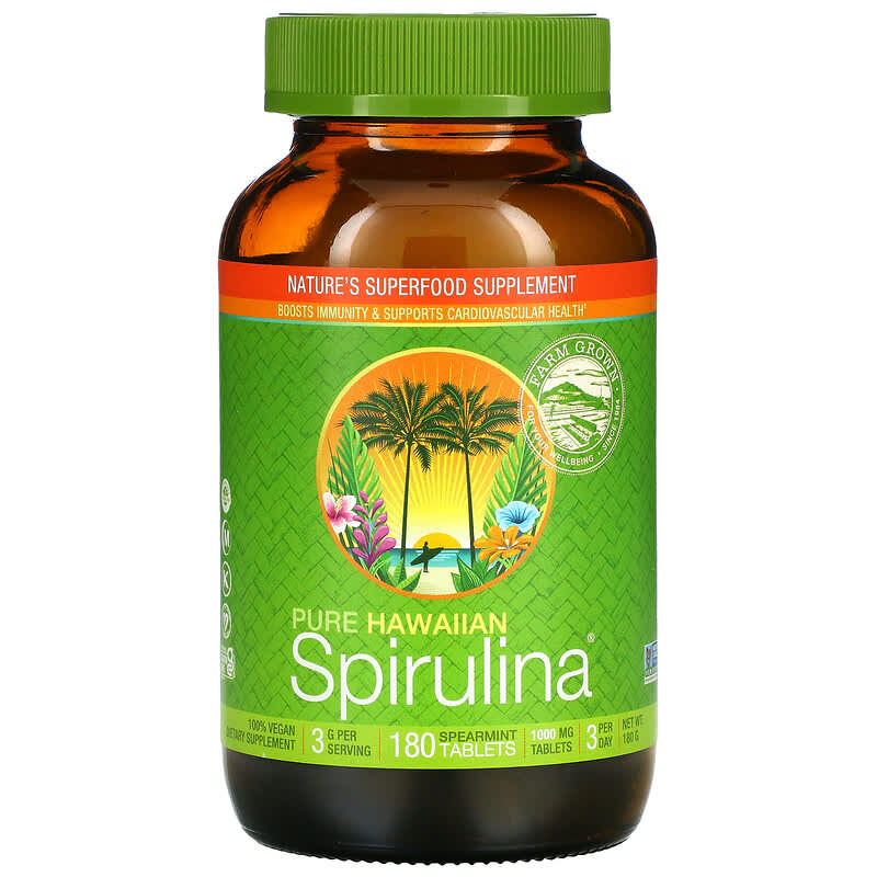Nutrex Hawaii Pure Hawaiian Spirulina Spearmint 1.000 mg 180 Tablets 8 Thực phẩm chức năng Nutrex Hawaii Pure Hawaiian Spirulina Spearmint 1.000 mg 180 Tablets 732894400368