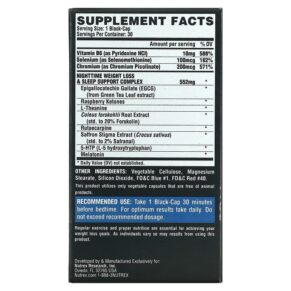 Nutrex Research LIPO-6 Black Nighttime Ultra Concentrate 30 Black-Caps 3 Thực phẩm bổ sung Nutrex Research LIPO-6 Black Nighttime Ultra Concentrate 30 Black-Caps 850005755562