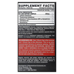 Thực phẩm bổ sung Nutrex Research LIPO-6 Black Ultra Concentrate 30 Black-Caps 859400007641