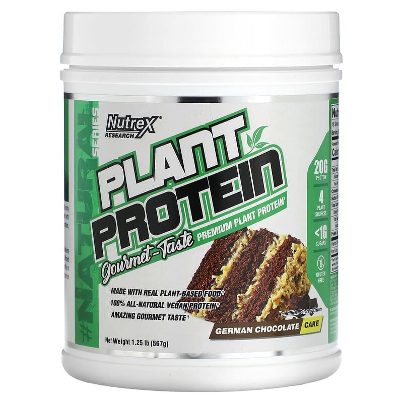 Nutrex Research Natural Series Plant Protein German Chocolate Cake 1.25 lb (567 g) 8 Thực phẩm chức năng Nutrex Research Natural Series Plant Protein German Chocolate Cake 1.25 lb (567 g) 859400007979