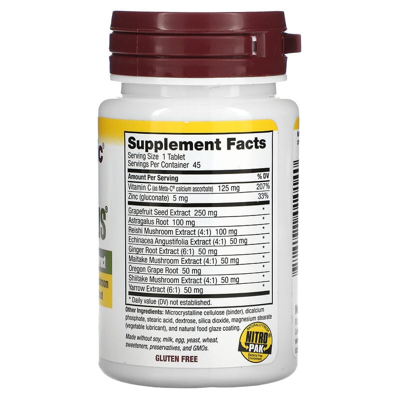 NutriBiotic DefensePlus Maximum Strength 45 Vegan Tablets 2 Thực phẩm bổ sung NutriBiotic DefensePlus Maximum Strength 45 Vegan Tablets 728177010140