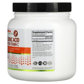 NutriBiotic Immunity Ascorbic Acid 100% Pure Vitamin C Crystalline Powder 2.2 lb (1 kg) 3 Thực phẩm bổ sung NutriBiotic Immunity Ascorbic Acid 100% Pure Vitamin C Crystalline Powder 2.2 lb (1 kg) 728177002022