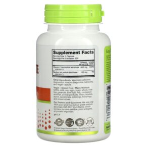 Thực phẩm bổ sung NutriBiotic Immunity Sodium Ascorbate 100 Vegan Capsules 728177004606