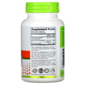 Thực phẩm bổ sung NutriBiotic Immunity Vitamin C + D3 & Zinc 100 Capsules 728177005207