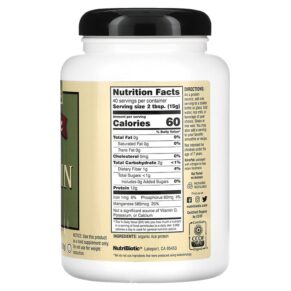 Thực phẩm bổ sung NutriBiotic Organic Rice Protein Powder Plain 1 lb 5.16 oz (600 g) 728177030001