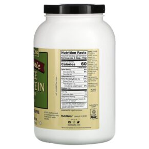 Thực phẩm bổ sung NutriBiotic Organic Rice Protein Powder Plain 3 lbs (1.36 kg) 728177030018