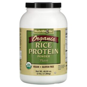 Thực phẩm chức năng NutriBiotic Organic Rice Protein Powder Plain 3 lbs (1.36 kg) 728177030018