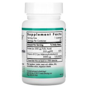 Thực phẩm bổ sung Nutricology B12 Adenosylcobalamin 60 Vegetarian Lozenges 713947565708