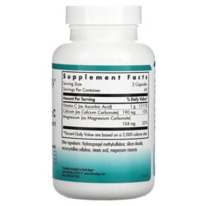 Thực phẩm bổ sung Nutricology Buffered Vitamin C with Calcium and Magnesium 120 Vegetarian Capsules 713947500105