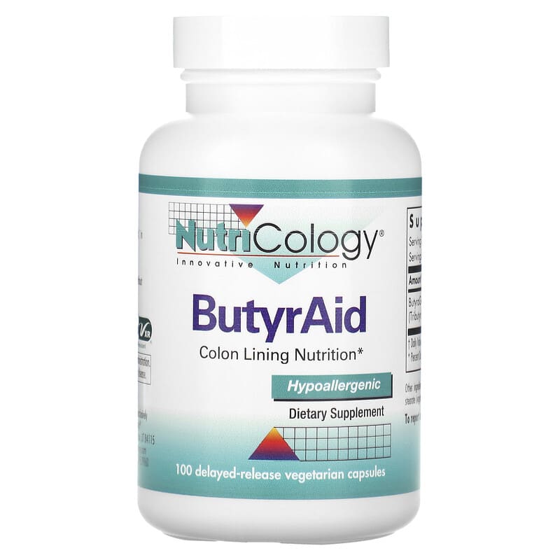 Nutricology ButyrAid 100 Delayed-Release Vegetarian Capsules 8 Thực phẩm chức năng Nutricology ButyrAid 100 Delayed-Release Vegetarian Capsules 713947502208