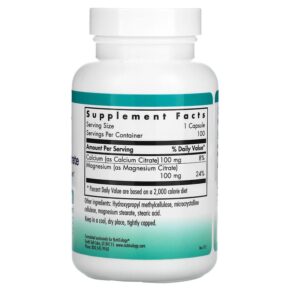 Nutricology Calcium Magnesium Citrate 100 Vegetarian Capsules 3 Thực phẩm bổ sung Nutricology Calcium Magnesium Citrate 100 Vegetarian Capsules 713947519800