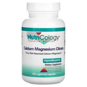 Thực phẩm chức năng Nutricology Calcium Magnesium Citrate 100 Vegetarian Capsules 713947519800