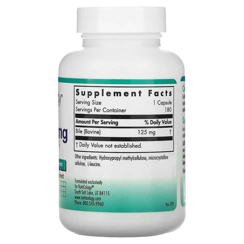 Nutricology Ox Bile 125 mg 180 Vegicaps 2 Thực phẩm bổ sung Nutricology Ox Bile 125 mg 180 Vegicaps 713947563704