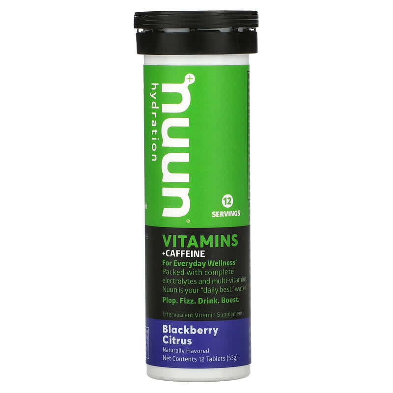 Nuun Hydration Vitamins + Caffeine Effervescent Vitamin Supplement Blackberry Citrus 12 Tablets 8 Thực phẩm chức năng Nuun Hydration Vitamins + Caffeine Effervescent Vitamin Supplement Blackberry Citrus 12 Tablets 811660021768