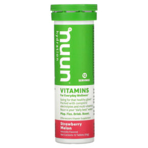 Thực phẩm chức năng Nuun Hydration Vitamins Effervescent Vitamin Supplement Strawberry Melon 12 Tablets 811660021720