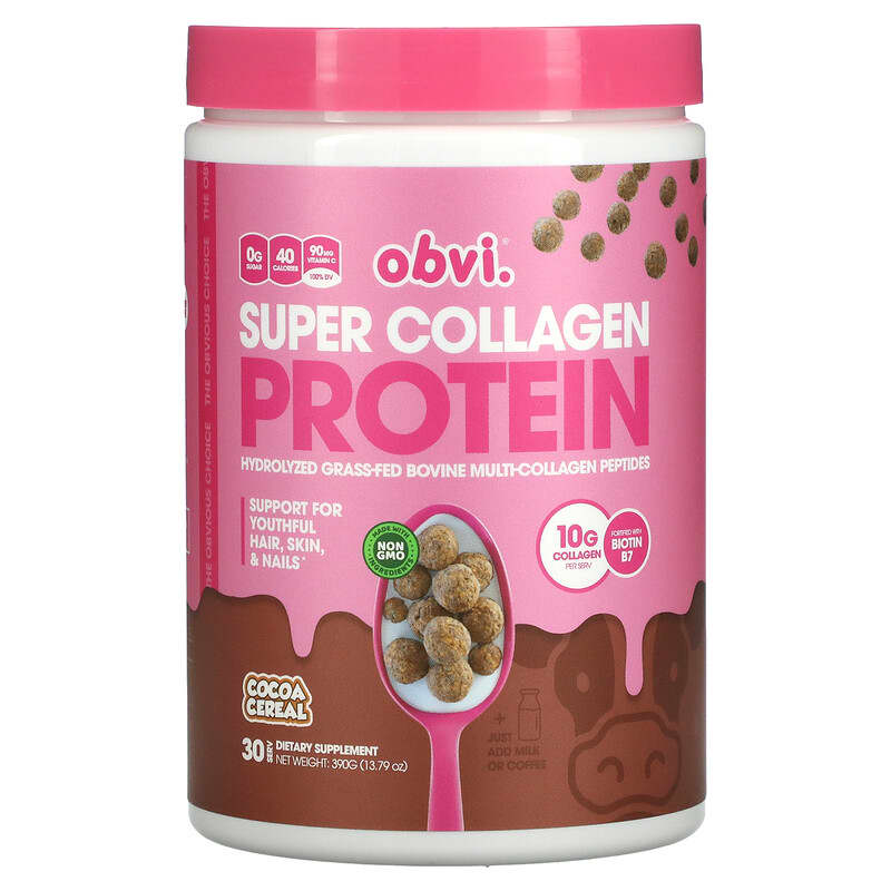 Obvi Super Collagen Protein Cocoa Cereal 390 g (13.79 oz) 8 Thực phẩm chức năng Obvi Super Collagen Protein Cocoa Cereal 390 g (13.79 oz) 850026153026