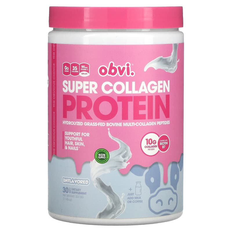 Obvi Super Collagen Protein Unflavored 11.90 oz (337.5 g) 8 Thực phẩm chức năng Obvi Super Collagen Protein Unflavored 11.90 oz (337.5 g) 850026153163