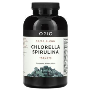 Thực phẩm chức năng Ojio Chlorella Spirulina 50/50 Blend 250 mg 1.000 Tablets 845772003121