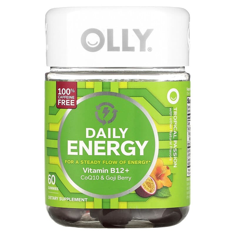 OLLY Daily Energy Caffeine Free Tropical Passion 60 Gummies 8 Thực phẩm chức năng OLLY Daily Energy Caffeine Free Tropical Passion 60 Gummies 858158005695