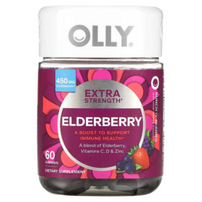 Thực phẩm chức năng OLLY Elderberry Extra Strength Bunch O' Berries 225 mg 60 Gummies 840160200823