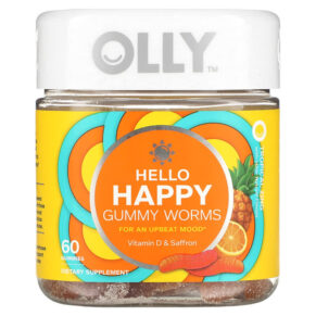 Thực phẩm chức năng OLLY Hello Happy Gummy Worms Tropical Zing 60 Gummies 840160200403