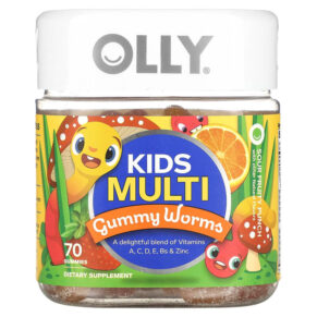 Thực phẩm chức năng OLLY Kids Multi Gummy Worms Sour Fruit Punch 70 Gummies 850004462164