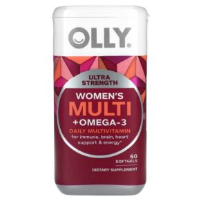 Thực phẩm chức năng OLLY Women's Multi + Omega-3 Daily Multivitamin Ultra Strength 60 Softgels 850004462645