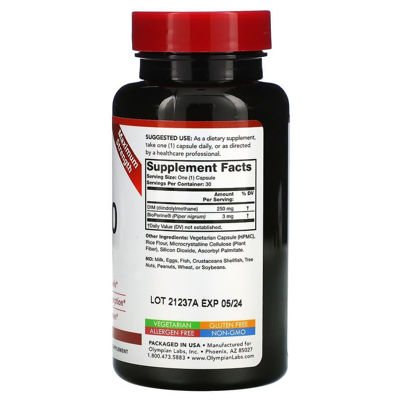Olympian Labs DIM-250 30 Vegetarian Capsules 2 Thực phẩm bổ sung Olympian Labs DIM-250 30 Vegetarian Capsules 710013001115