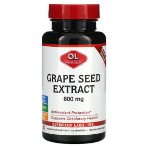 Thực phẩm chức năng Olympian Labs Grape Seed Extract Maximum Strength 600 mg 60 Vegetarian Capsules 710013001054