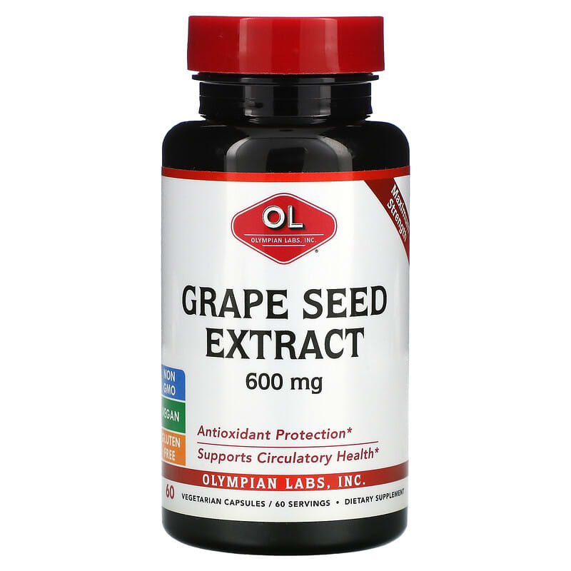 Olympian Labs Grape Seed Extract Maximum Strength 600 mg 60 Vegetarian Capsules 8 Thực phẩm chức năng Olympian Labs Grape Seed Extract Maximum Strength 600 mg 60 Vegetarian Capsules 710013001054
