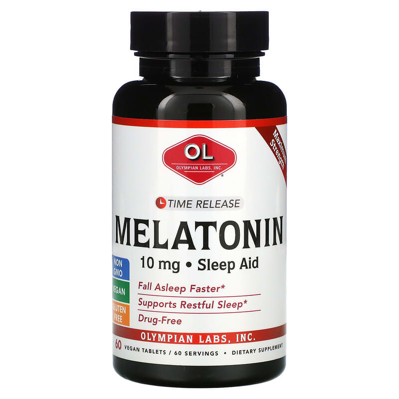Olympian Labs Melatonin Time Release 10 mg 60 Vegan Tablets 8 Thực phẩm chức năng Olympian Labs Melatonin Time Release 10 mg 60 Vegan Tablets 710013910363