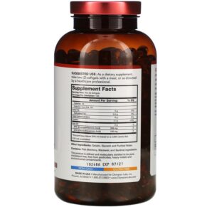 Thực phẩm bổ sung Olympian Labs Omega-3 Fish Oils 1.000 mg 240 Softgels 710013031129