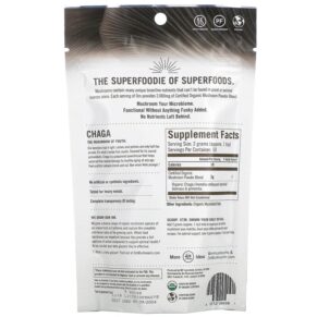 Thực phẩm bổ sung Om Mushrooms Certified Organic Mushroom Powder Chaga 3.5 oz (100 g) 857727004091