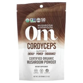 Thực phẩm chức năng Om Mushrooms Certified Organic Mushroom Powder Cordyceps 3.5 oz (100 g) 892392002003