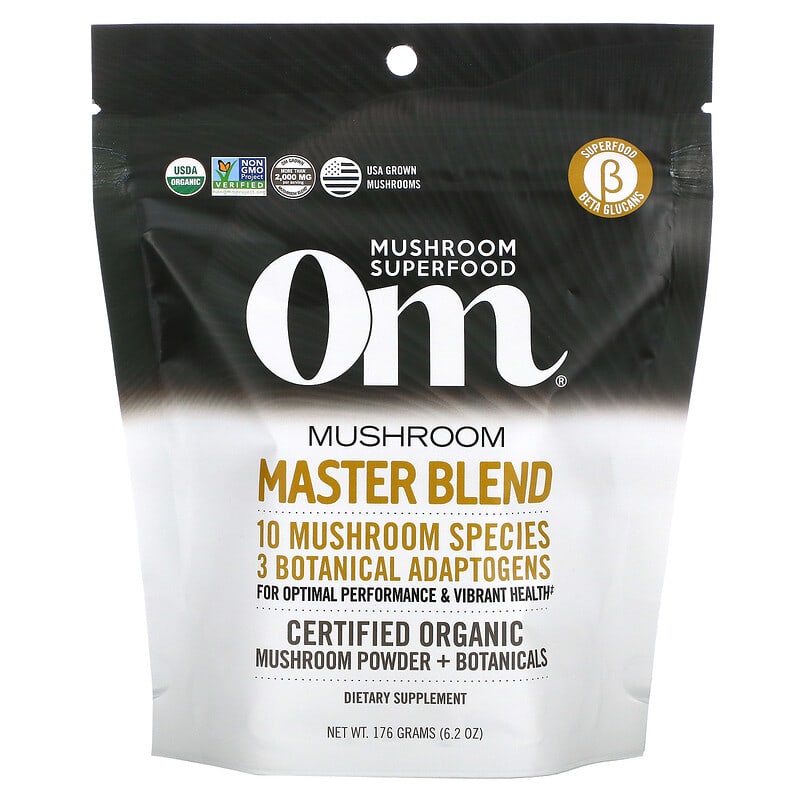 Om Mushrooms Certified Organic Mushroom Powder Mushroom Master Blend 6.2 oz (176 g) 8 Thực phẩm chức năng Om Mushrooms Certified Organic Mushroom Powder Mushroom Master Blend 6.2 oz (176 g) 850011996218