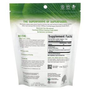 Thực phẩm bổ sung Om Mushrooms Certified Organic Mushroom Powder Reishi 7.05 oz (200 g) 850030553270