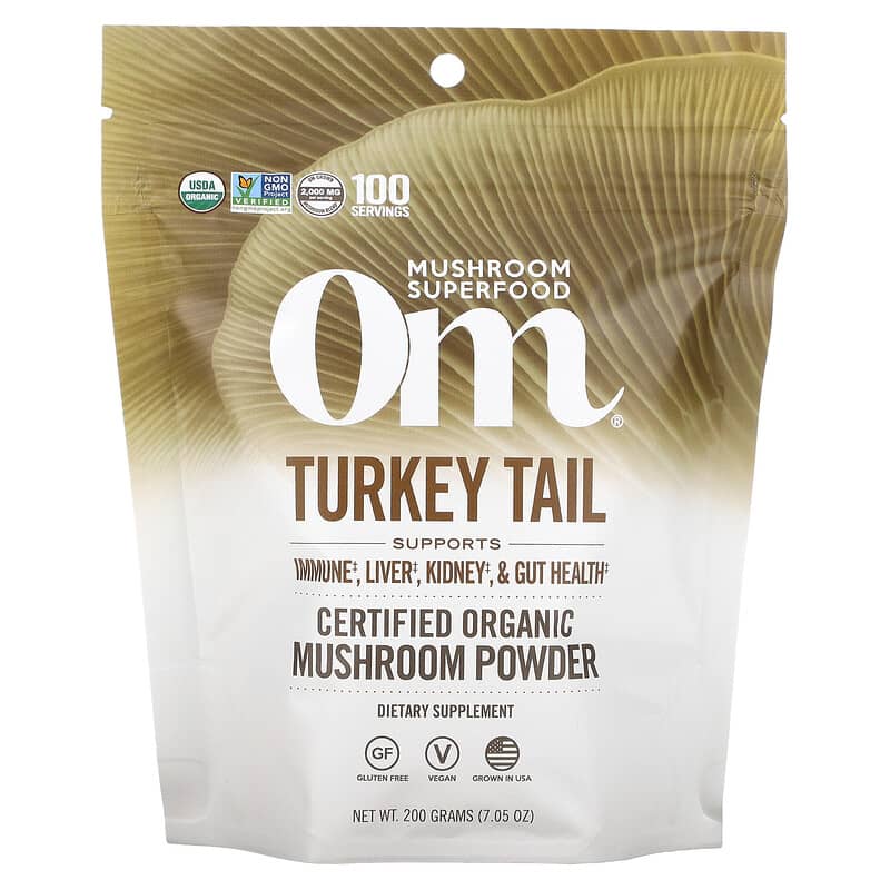 Om Mushrooms Certified Organic Mushroom Powder Turkey Tail 7.05 oz (200 g) 8 Thực phẩm chức năng Om Mushrooms Certified Organic Mushroom Powder Turkey Tail 7.05 oz (200 g) 850030553287