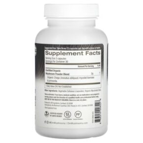 Om Mushrooms Chaga 667 mg 90 Vegetable Capsules 3 Thực phẩm bổ sung Om Mushrooms Chaga 667 mg 90 Vegetable Capsules 856210008226
