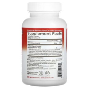 Om Mushrooms Immune Defense Powered by Reishi + Vitamin C 90 Vegetable Capsules 3 Thực phẩm bổ sung Om Mushrooms Immune Defense Powered by Reishi + Vitamin C 90 Vegetable Capsules 856210008172
