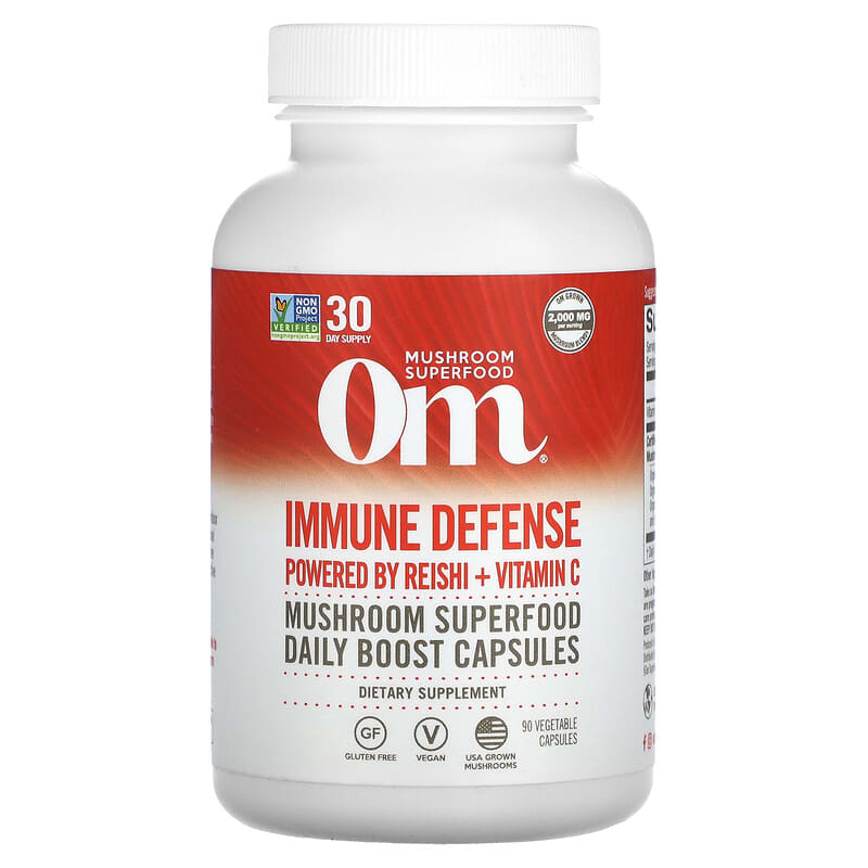 Om Mushrooms Immune Defense Powered by Reishi + Vitamin C 90 Vegetable Capsules 8 Thực phẩm chức năng Om Mushrooms Immune Defense Powered by Reishi + Vitamin C 90 Vegetable Capsules 856210008172