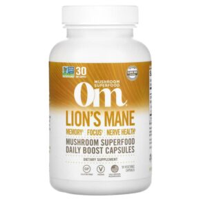 Thực phẩm chức năng Om Mushrooms Lions's Mane Mushroom Superfood 667 mg 90 Vegetable Capsules 856210008158