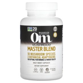 Thực phẩm chức năng Om Mushrooms Mushroom Master Blend 80 Vegetable Capsules 850011996720