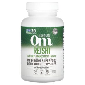 Thực phẩm chức năng Om Mushrooms Reishi 2.000 mg 90 Vegetable Capsules 856210008202
