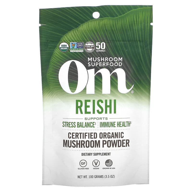 Om Mushrooms Reishi Certified Organic Mushroom Powder 3.5 oz (100 g) 8 Thực phẩm chức năng Om Mushrooms Reishi Certified Organic Mushroom Powder 3.5 oz (100 g) 892392002027