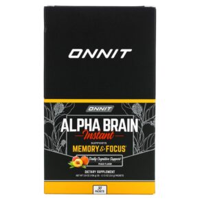 Thực phẩm bổ sung Onnit Alpha Brain Instant Memory & Focus Peach 30 Packets 0.13 oz (3.6 g) Each 819444014364