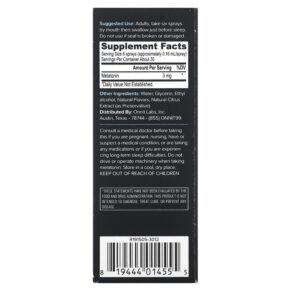 Thực phẩm bổ sung Onnit Instant Melatonin Fresh Mint 3 mg 1 fl oz (29 ml) 819444014555