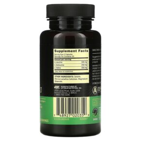 Thực phẩm bổ sung Optimum Nutrition BCAA 1000 500 mg 60 Capsules 748927020359